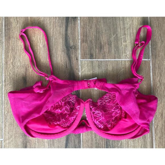 Vintage y2k NWOT Victoria's Secret Bra 34C Pink Lace - Picture 5 of 11